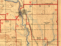 Map showing topography and natural features of Green County, Wisconsin.