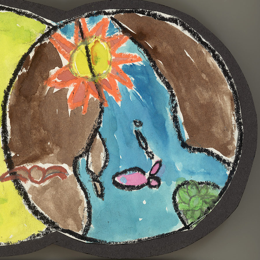 WHI Image ID 137619 Cute illustration of the earth, looks like a kid's drawing