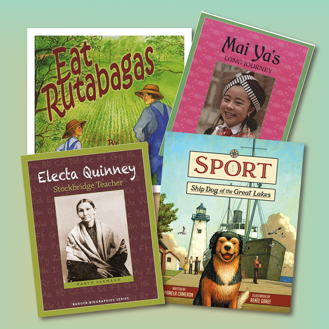 A couple book covers for young readers books